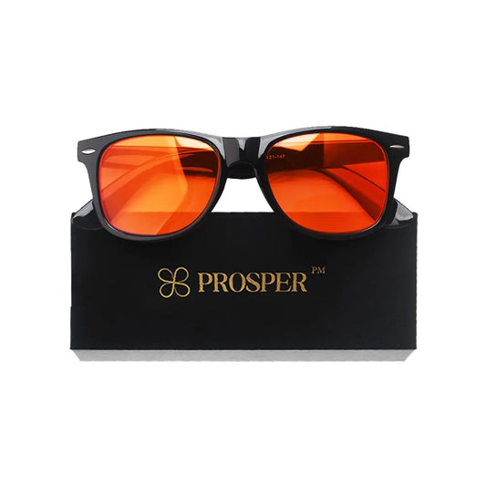 Prosper™ Amber Blue Light Blocking Glasses - Blue Glasses For Computer Gaming Eyestrain Sleep Improvement - Melatonin Boosting Anti Glare Blue Light Glasses For Men and Women -Screen Glasses